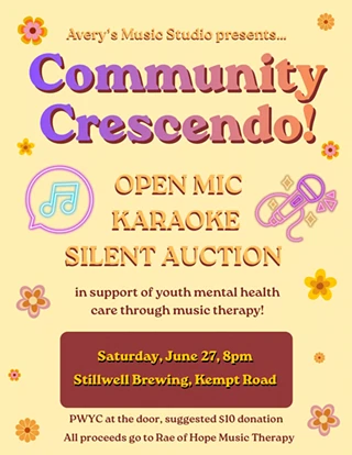 Image: Community Crescendo! Open mic for Music Therapy