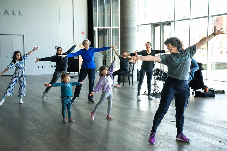 Moving with Mocean class led by Mocean Co-Artistic Director Sara Coffin