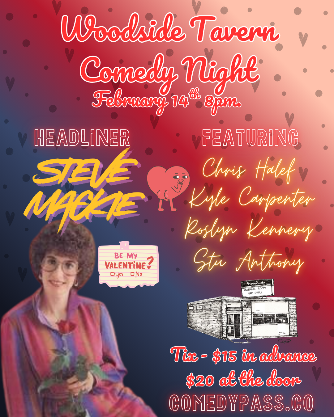 Image: The Woodside Tavern Comedy Night! Valentine's Day Edition